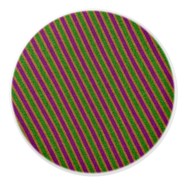 New Orleans Glitter Stripes Ceramic Knob (Front)