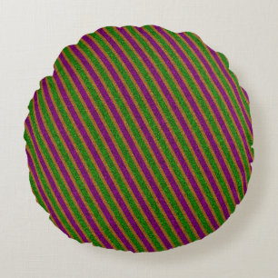 New Orleans Glitter Stripes Round Cushion