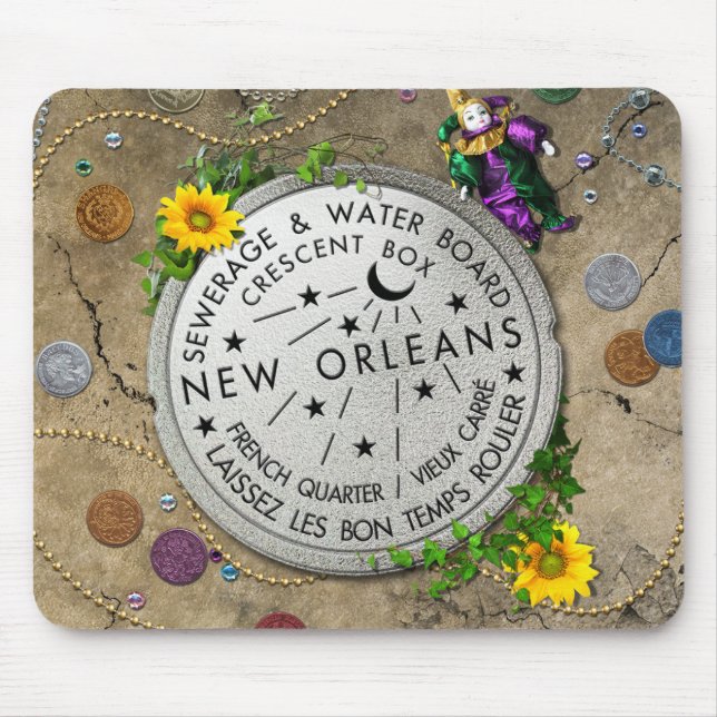 New Orleans Iconic Water Metre Mouse Mat (Front)