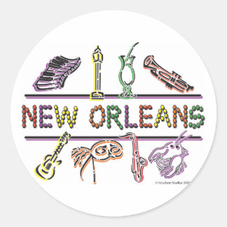 New-Orleans-ICONS- copy Classic Round Sticker