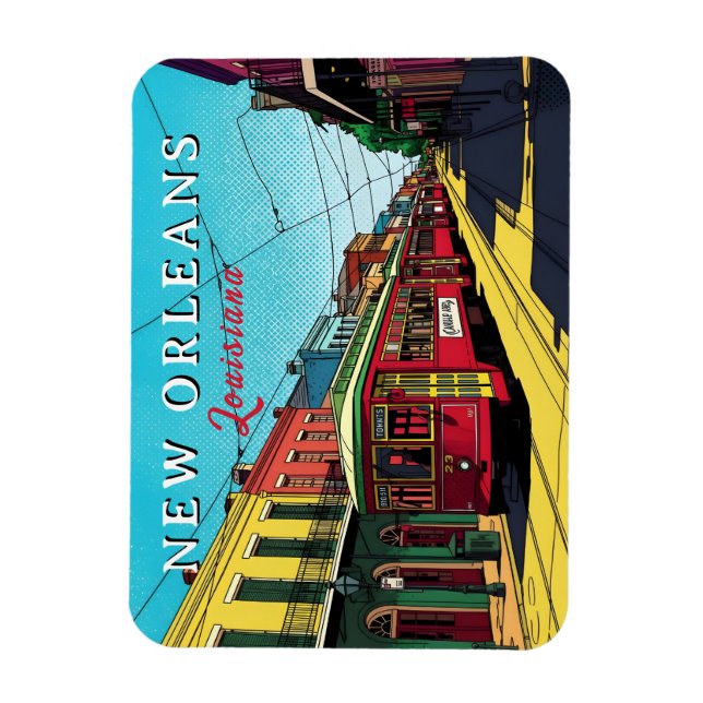 New Orleans Inspired Urban Art Magnet (Vertical)