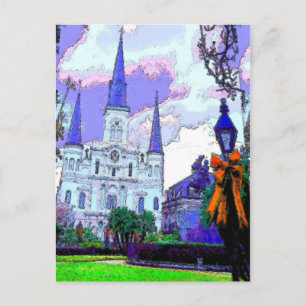 New Orleans Jackson Square at Christmas Holiday Postcard