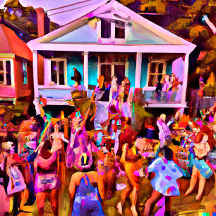 New Orleans Jazz Festival Street After Party Postcard