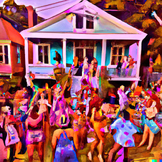 New Orleans Jazz Festival Street After Party Postcard