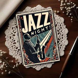 New Orleans Jazz Night – Vintage Art Postcard