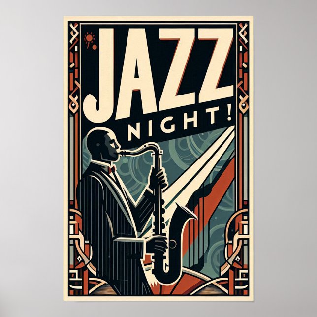 New Orleans Jazz Night – Vintage Art  Poster (Front)