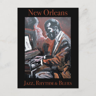 New Orleans Jazz Pianist Postcard