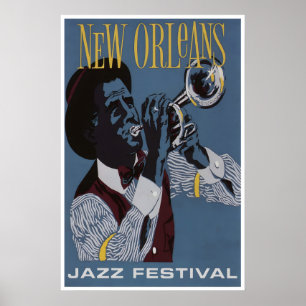 New Orleans Jazz Poster Vintage Travel Art Print