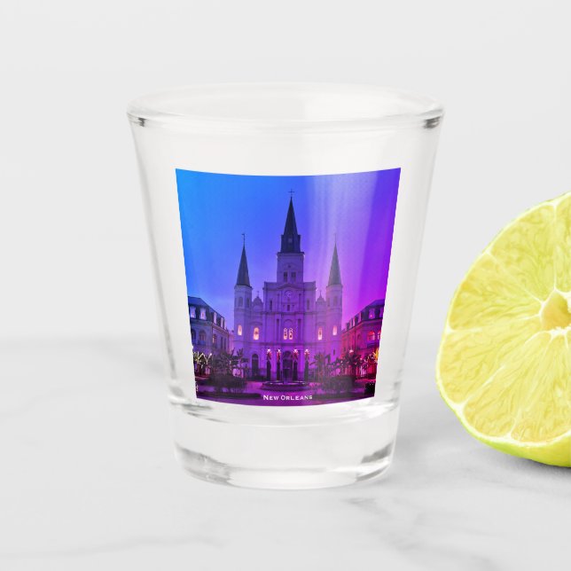 New Orleans, LA Cathedral Basilica, Jackson Square Shot Glass (Front)