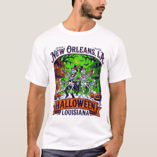 New Orleans LA Halloween Jazz Skeleton Parade T-Shirt
