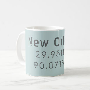 New Orleans Latitude & Longitude Coffee Mug