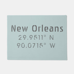New Orleans Latitude & Longitude Doormat