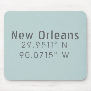 New Orleans Latitude & Longitude Mouse Mat