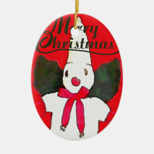New Orleans Little Snowman Ceramic Tree Decoration