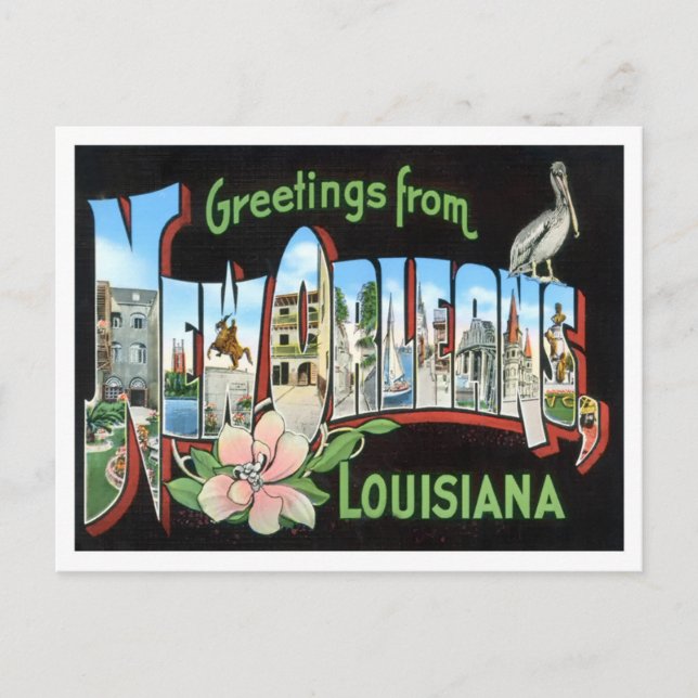 New Orleans, Louisiana Big Letters Postcard (Front)