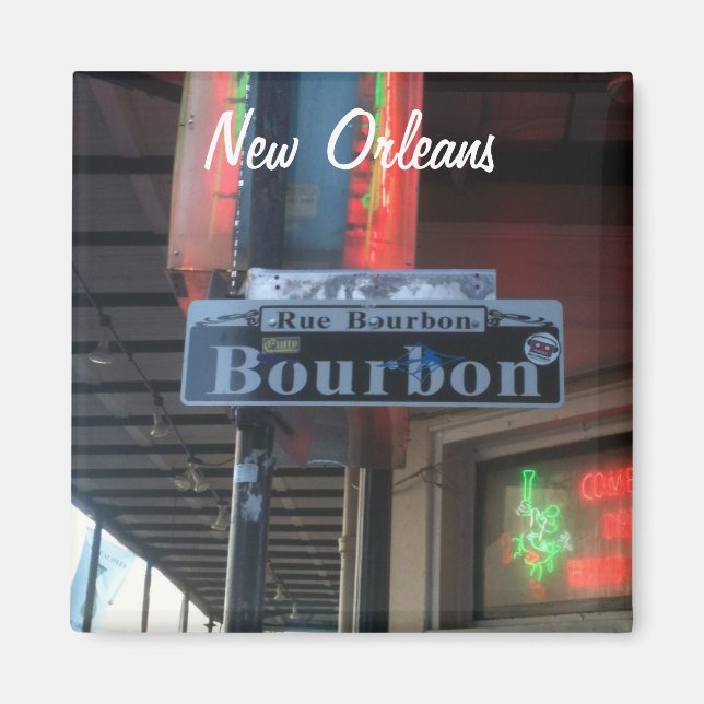 New Orleans Louisiana Bourbon Street Magnet (Front)