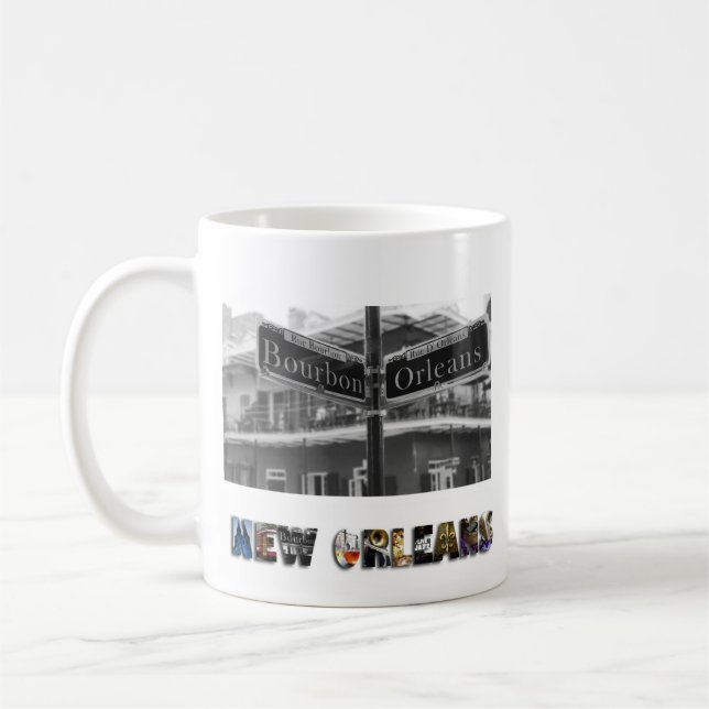 New Orleans Louisiana Bourbon Street Travel Photos Coffee Mug (Left)