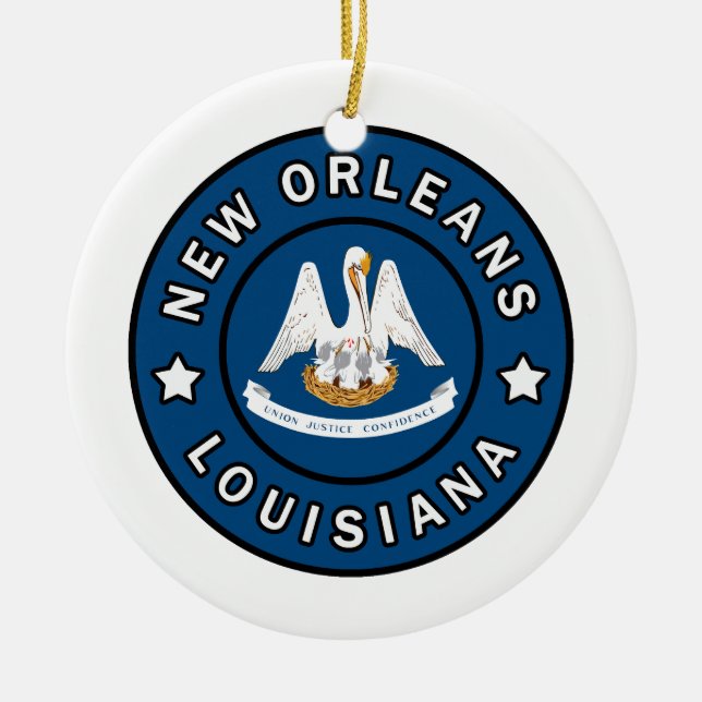 New Orleans Louisiana Ceramic Tree Decoration (Front)