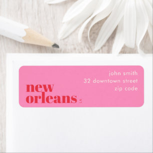 New Orleans Louisiana city Return Address Labe