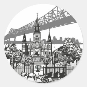 New Orleans Louisiana Classic Round Sticker