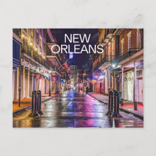 New Orleans Louisiana Colorful City Night Postcard