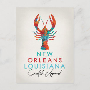 New Orleans Louisiana Crawfish Bright Postcard
