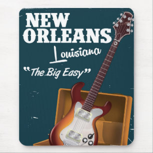 New Orleans Louisiana Electric Guitar poster Mouse Mat