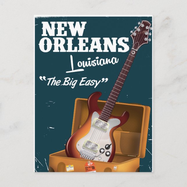 New Orleans Louisiana Electric Guitar poster Postcard (Front)