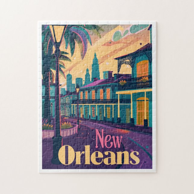 New Orleans Louisiana French Quarter at Sunset Jigsaw Puzzle (Vertical)