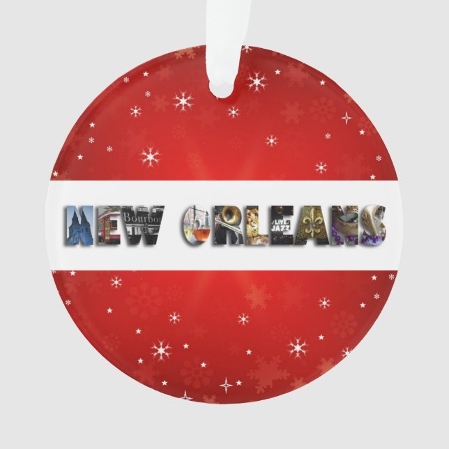 New Orleans Louisiana French Quarter Christmas Ornament (Front)