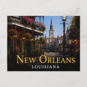 New Orleans Louisiana French Quarter Jazz Travel Postcard