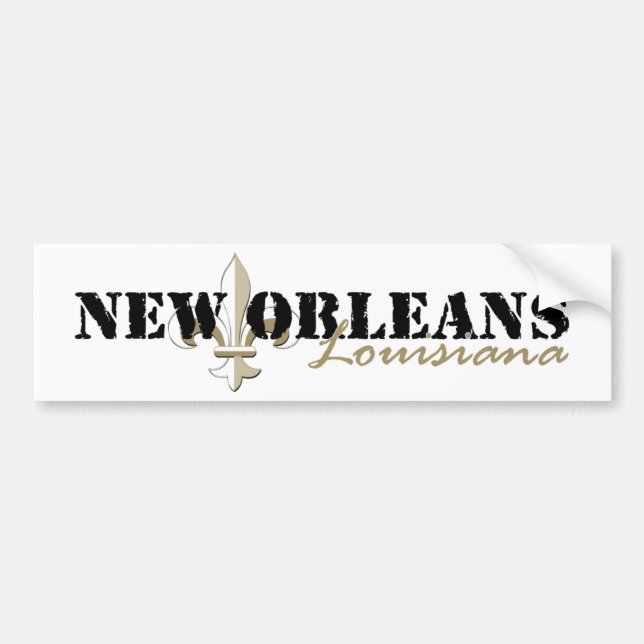 New Orleans Louisiana gold Bumper Sticker (Front)