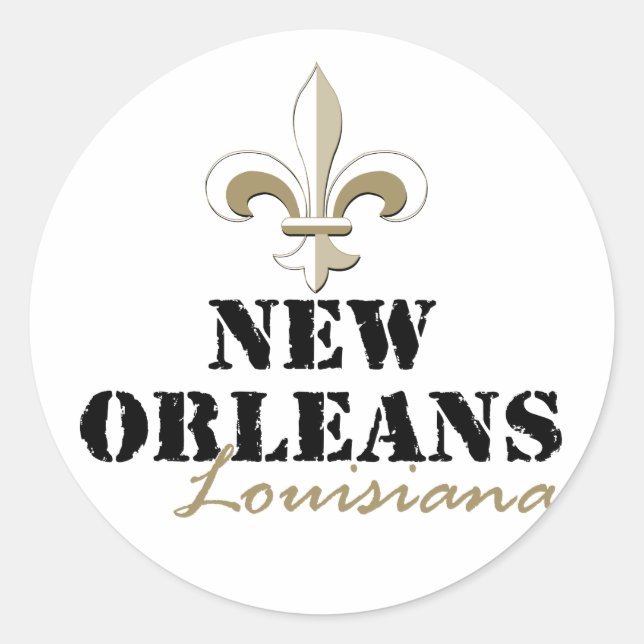 New Orleans Louisiana gold Classic Round Sticker (Front)