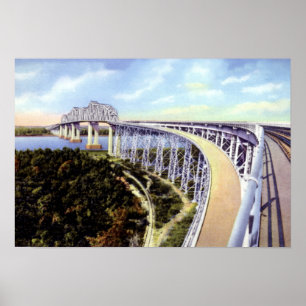 New Orleans Louisiana Huey Long Bridge Poster