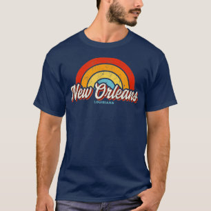 New Orleans Louisiana LA Vintage Rainbow Retro 70s T-Shirt