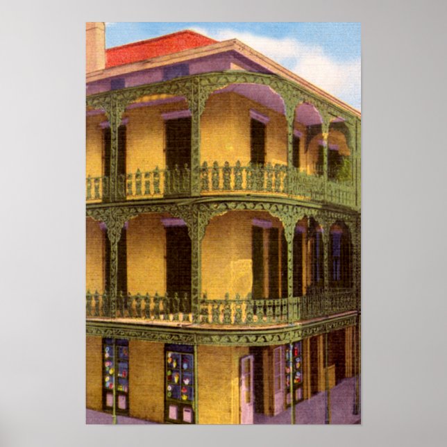 New Orleans Louisiana Lace Grillwork Poster (Front)