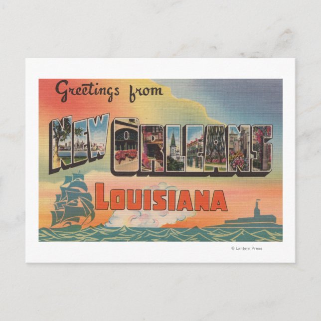 New Orleans, Louisiana - Large Letter Scenes Postcard (Front)