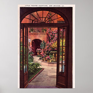 New Orleans Louisiana Little Theatre Courtyard Poster