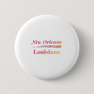 New Orleans Louisiana Low Poly 6 Cm Round Badge