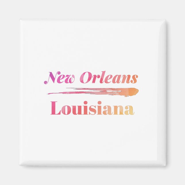 New Orleans Louisiana Low Poly Magnet (Front)