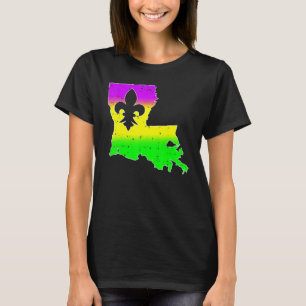 New Orleans Louisiana Map Men Women Mardi Gras Car T-Shirt