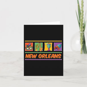 New Orleans Louisiana Mardi Gras Jazz Vintage Souv Card