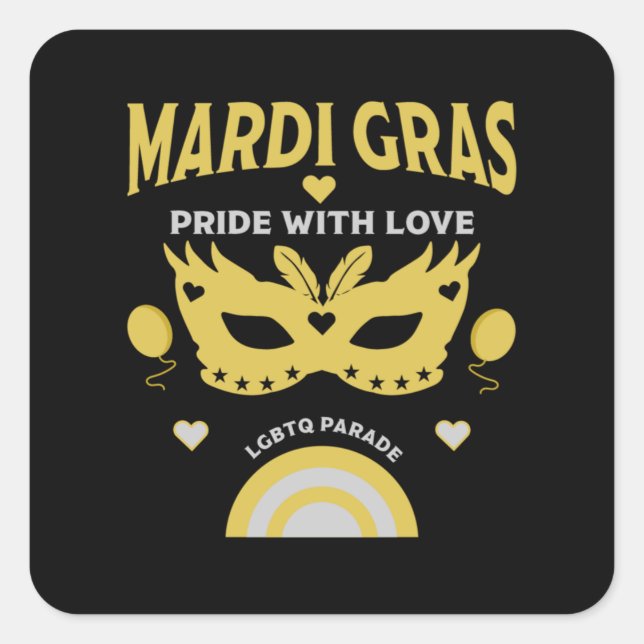 New Orleans Louisiana mardi gras street carnival Square Sticker (Front)