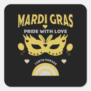 New Orleans Louisiana mardi gras street carnival Square Sticker