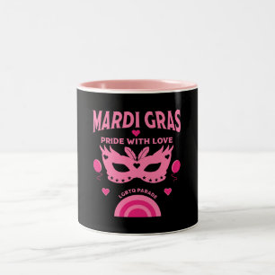 new orleans Louisiana mardi gras street carnival Two-Tone Coffee Mug