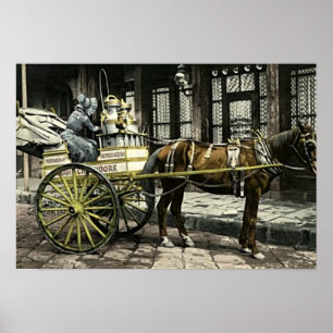 New Orleans Louisiana Milk Cart Delivery Poster
