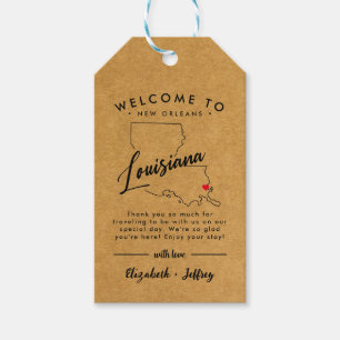 New Orleans Louisiana Minimalist Wedding Welcome Gift Tags