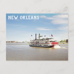 New Orleans Louisiana Mississippi River Boat Postcard
