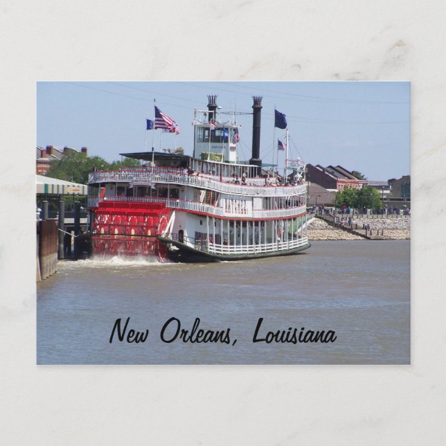 New Orleans Louisiana Mississippi River Boat Postcard (Front)