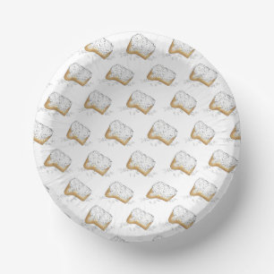 New Orleans Louisiana NOLA Sugary Beignet Pastry Paper Plate